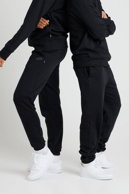 INSPORT INSPORT UNISEX ALASKA BLACK ELASTIC LEG TRACKPANTS - INSPORT