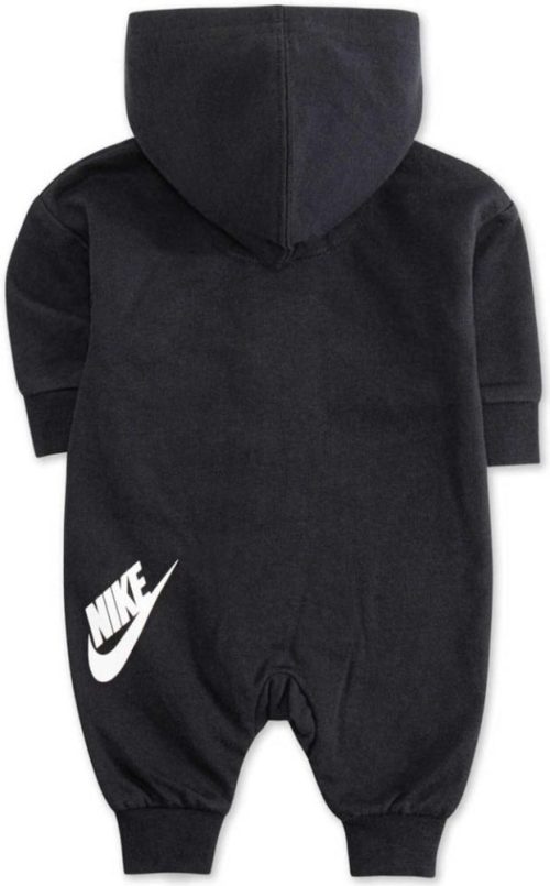 nike infants french terry black coverall 935517