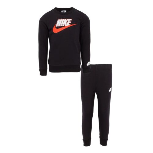 nike junior bereal black crew sweatshirt trackpants 2 set 191627