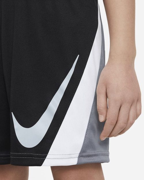 nike junior dri fit colourblock black shorts 405680