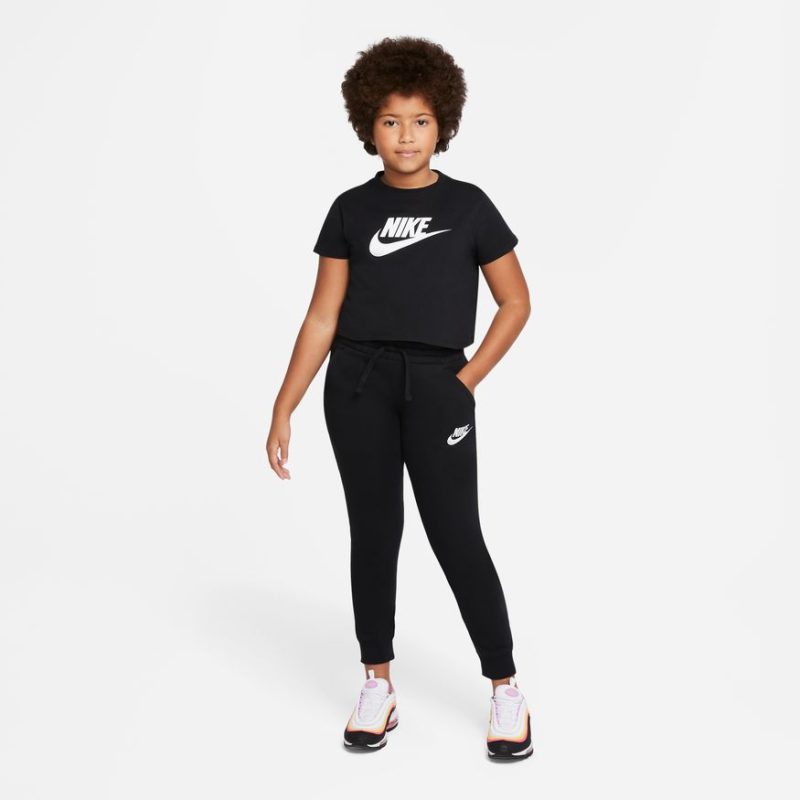 nike junior futura crop black tee 417438