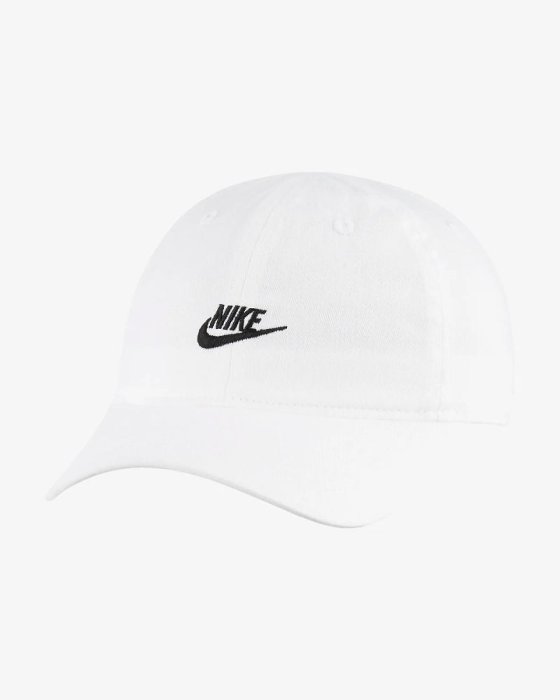 nike junior futura curved brim white cap 602684