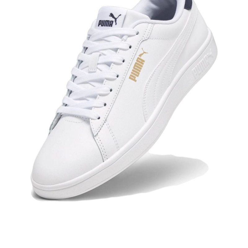 puma mens smash 30 whitenavygold shoes 309142