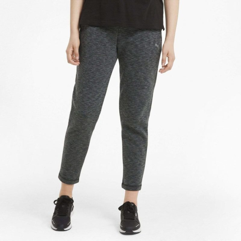 puma womens evostripe black heather trackpants 916884