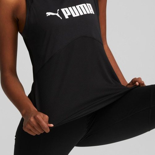 puma womens fit logo training black singlet 974669