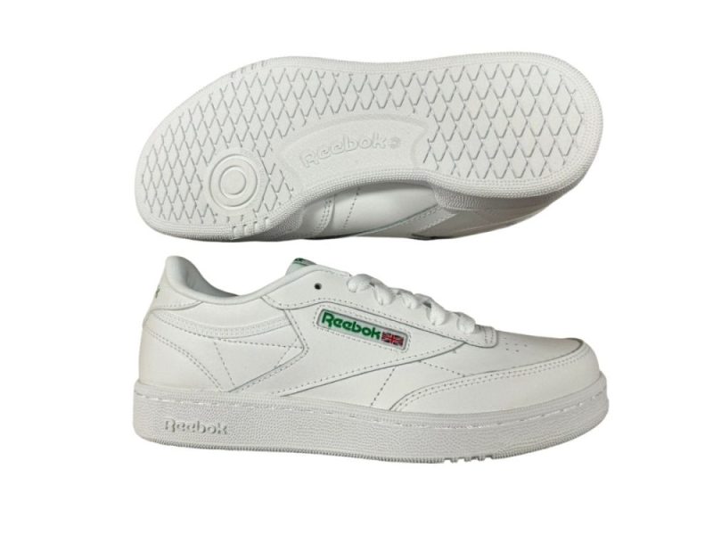 reebok junior club c whitegreen shoes 467971