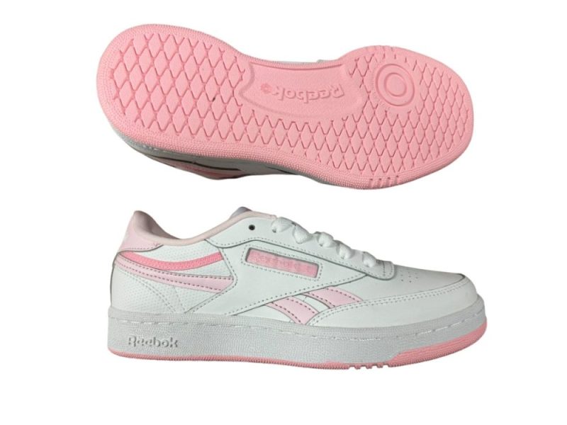 reebok junior club c whitepink shoes 831675