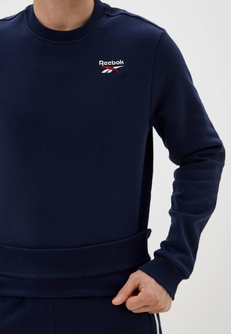 reebok mens id logo navy sweatshirt 215619