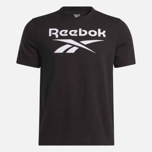 reebok mens identity big stacked logo black tee 979813