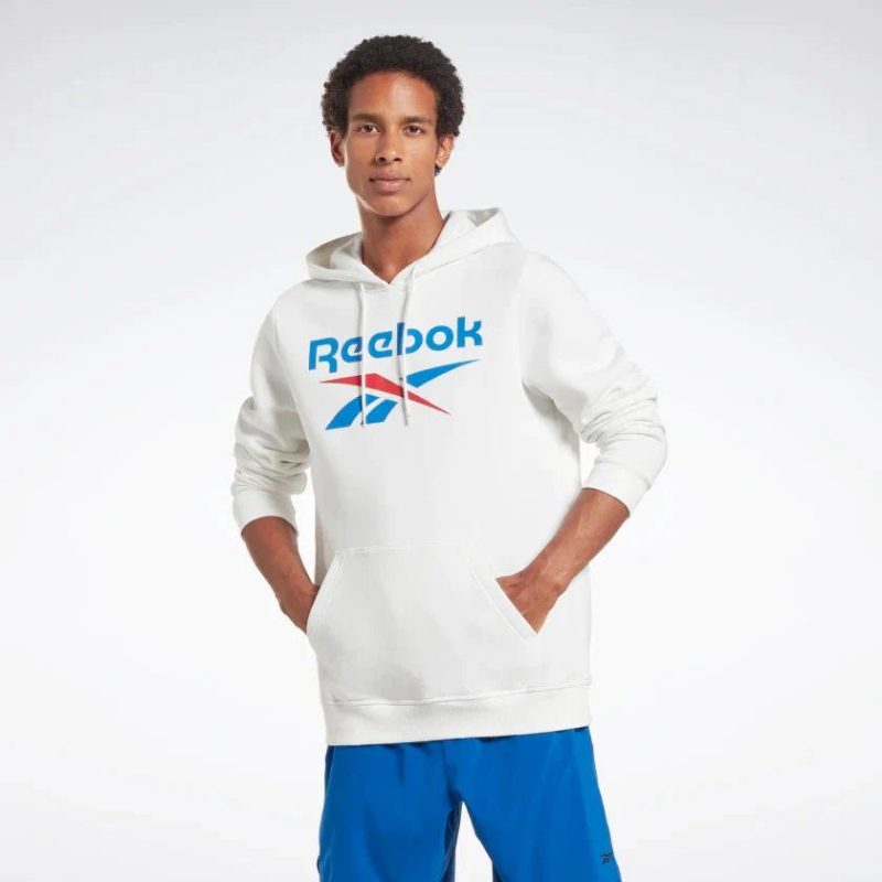 reebok mens identity logo white hoodie 962670