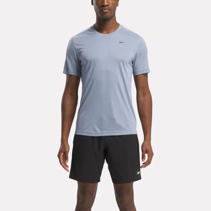 reebok mens ss tech blue training tee 920100