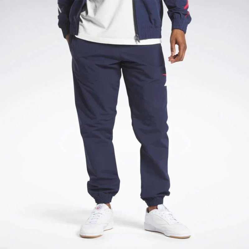 reebok mens vector navy trackpants 989105