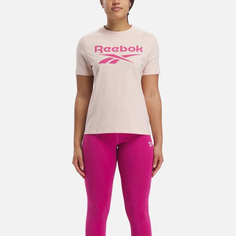 reebok womens identity big logo pink tee 569814