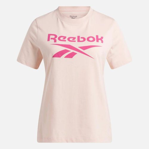 reebok womens identity big logo pink tee 644436