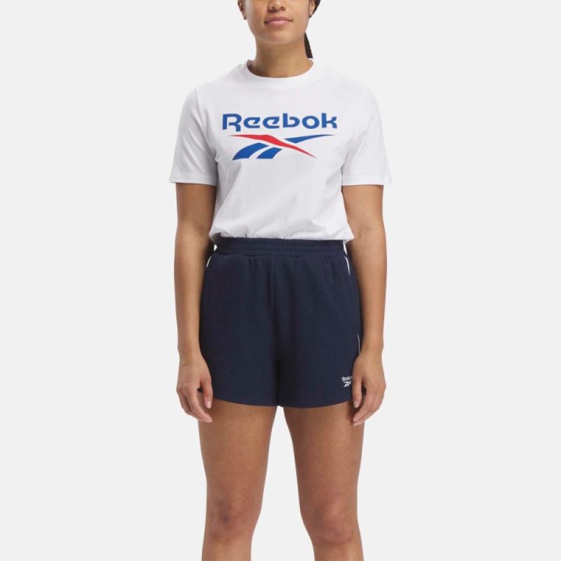 reebok womens identity big logo white tee 584210