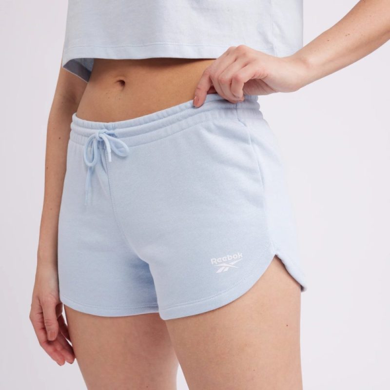 reebok womens identity french terry blue shorts 648147