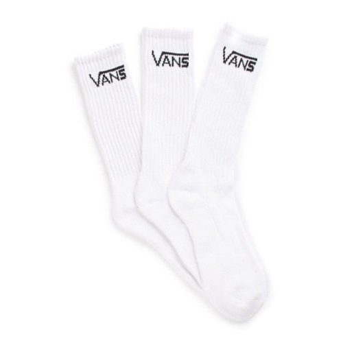 vans unisex classic 3 pack white crew socks 131248